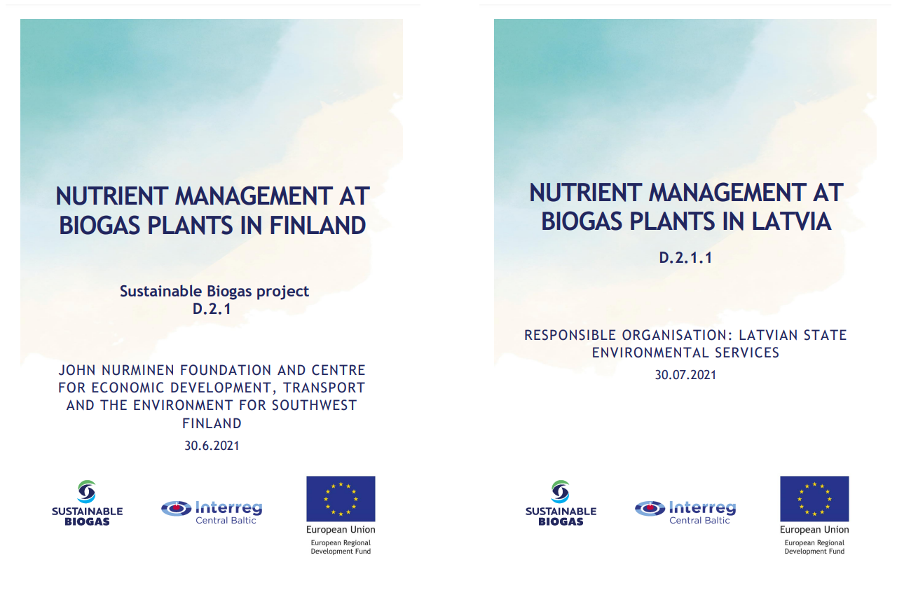 You are currently viewing 20.9.2021 Two reports on nutrient management at biogas plants in Finland and Latvia published