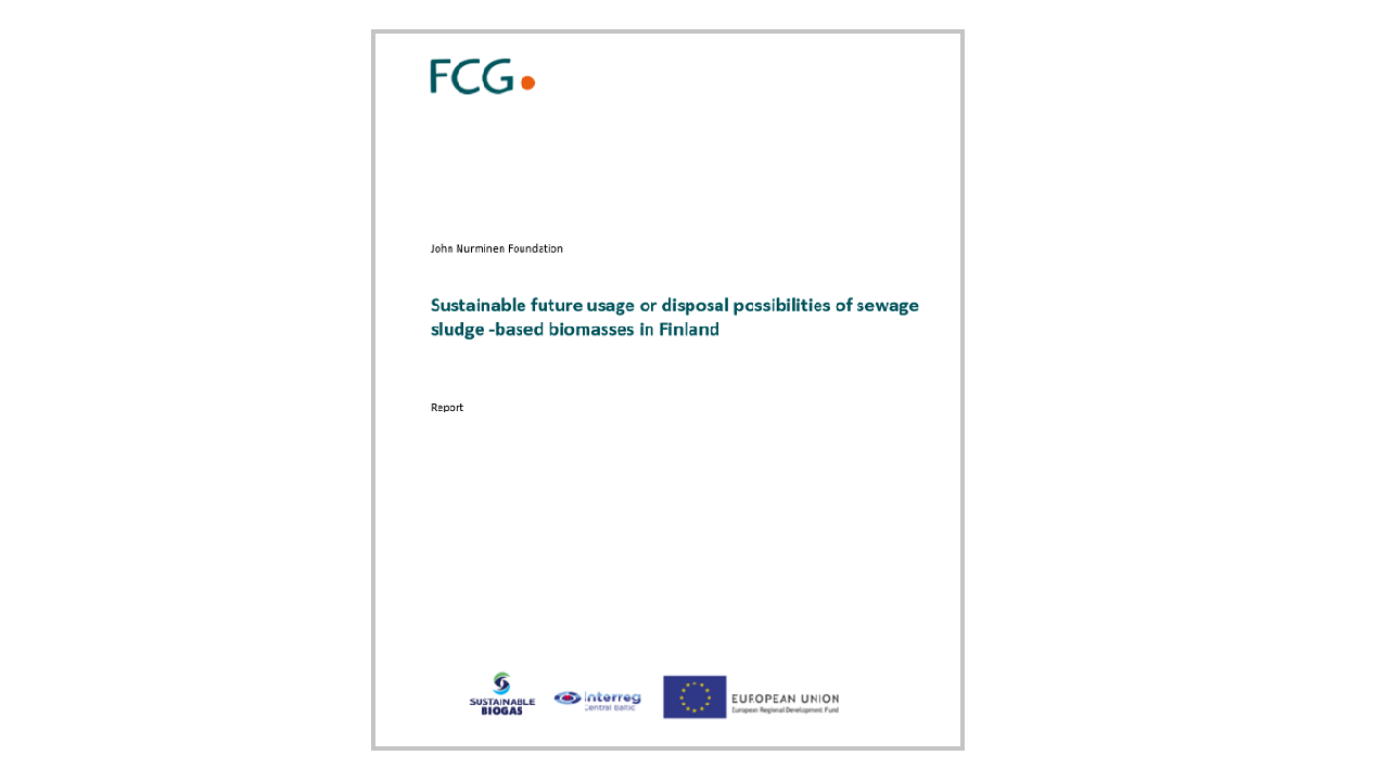 Read more about the article 18.5.2022 a report on sustainable future usage or disposal possibilities of sewage sludge -based biomasses in Finland published